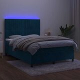  box spring s madracem LED tamnoplavi 140x190 cm baršun | shoptok.hr