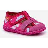 Boto Children's slippers Milami with Velcro in unicorns fuchsia Reathiana Cene