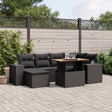 vidaXL 7-dijelni set vrtnih sofa od poliratana s jastucima crni | shoptok.hr