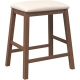 vidaXL Bar stoli z blazinami 2 kosa Brown Solid Wood Rubber | Shoptok.si