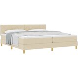 vidaXL Krevetska podloga s madracem Krem 200x200 cm Tkanina Cijene