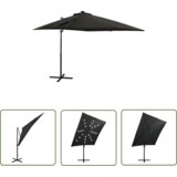  The Living Store Vrtni senčnik z LED lučkami črn 250 cm - Previsni Senčnik, (21743653) Cene