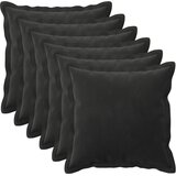  Presvlaka za jastuk 6 pcs HOUTEN Crna 50 x 50 cm Baršun | shoptok.hr