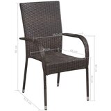 Poli 5-dijelni vrtni blagovaonski set od poliratana smeđi | shoptok.hr