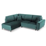 Cosmopolitan Design Petrolej zelena baršunasti sklopiva/s prostorom za odlaganje kutna garnitura (s lijevim kutom/u obliku slova L) Kyoto – | shoptok.hr