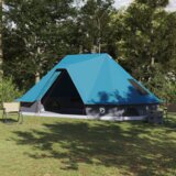 vidaXL družinski šotor tipi modra 10-osebni vodoodporen | Shoptok.si