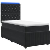  LED okvir za krevet s madracem Crna 100 x 200 cm Baršun | shoptok.hr