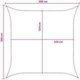  Jedrilica za sunčevu sjenu Žuta i bijela 3,6 x 3,6 m HDPE | shoptok.hr
