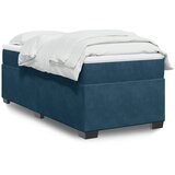 Box spring krevet s madracem tamnoplavi 100x200 cm baršunasti | shoptok.hr