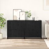 vidaXL Strani šal 2 pcs Črni hrast 70 x 41 x 75 cm Konstruiran les | Shoptok.si