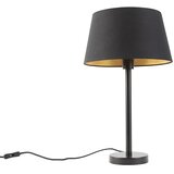 QAZQA Klasična namizna svetilka črna s črno senco 32 cm - Simplo Cene