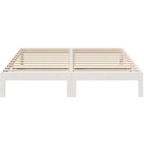  Posteljni okvir brez vzmetnice bel 160x200 cm trdna borovina | Shoptok.si