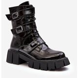 Kesi Women's Patent Black S.Barski Work Boots Cene