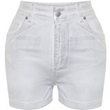 Trendyol White Shiny Metallic Printed Shorts & Bermuda cene