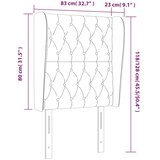  Uzglavlje s ušima svjetlosivo 83 x 23 x 118/128 cm od tkanine | shoptok.hr
