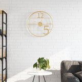 vidaXL Stenska ura zlata Ø50 cm železo | Shoptok.si