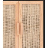  Komoda crna 60 x 30 x 70 cm masivna borovina i prirodni ratan | shoptok.hr