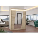 ADRK Drsna omara z ogledalom in LED osvetlitvijo BOLTON 150 - SONOMA-SONOMA HRAST | Shoptok.si