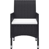  3-dijelni vrtni bistro set od poliratana i kaljenog stakla crni | shoptok.hr