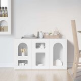  Strani šal Visok sijaj bela 100 x 35 x 59 cm Konstruiran les, (5000108503) | Shoptok.si