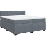 The Living Store Box spring postelja z vzmetnico temno siva 200x200 cm žamet - Box Spring Postelja, (21489391) | Shoptok.si