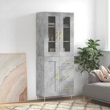  The Living Store Visoka komoda betonsko siva 69,5x34x180 cm inženirski les - Visoka Omarica, (21445301) Cene