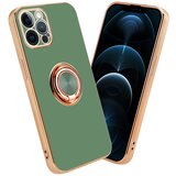 Cadorabo Ohišje, združljiv z Apple v sijajni svetlo zeleni barvi - Zlato z obročem - Zaščitni pokrov iz fleksibilnega silikona TPU, z zaščito pred kamero in držalom magnetnega avtomobila, (20602615) Cene