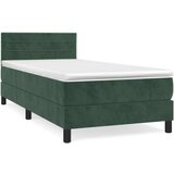 Box spring krevet s madracem tamnozeleni 100x200 cm baršunasti | shoptok.hr