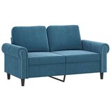 vidaXL 3-dijelni set sofa s jastucima plavi baršunasti - Plava s jastucima i tabureom | shoptok.hr