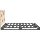  Okvir za krevet s uzglavljem sivi 160x200cm od masivne borovine | shoptok.hr