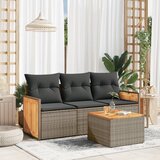 Maison Chic Seti vrtnega pohištva - Vrtna garnitura - Vrtni pohištvo set 4-delna z blazinami siv poli ratan, (21818491) | Shoptok.si