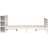 vidaXL Posteljni okvir brez vzmetnice bel 140x190 cm trdna borovina | Shoptok.si