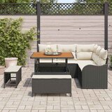 vidaXL Vrtna sedežna garnitura z blazino 8 pcs Črna poli ratan, (5000154498) | Shoptok.si