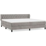  Box spring postelja z vzmetnico svetlo siva 200x200 cm žamet, (20788881) | Shoptok.si