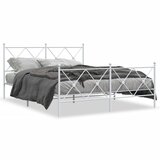 Furnova Kovinski posteljni okvir z vzglavjem in vznožjem bel 160x200 cm, (21944127) | Shoptok.si