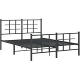  Metalni okvir kreveta uzglavlje i podnožje crni 140x190 cm | shoptok.hr