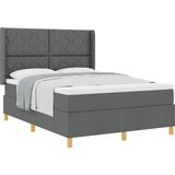 vidaXL Box Spring postelja s vzmetnico temno siva 160x200 cm tkanina, (22050536) Cene