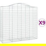  Lučne gabionske košare 9 kom 200x50x180/200cm pocinčano željezo | shoptok.hr