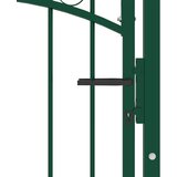  Vrata za ogradu EMMEN s lučnim vrhom čelik 100x136 cm zelena | shoptok.hr