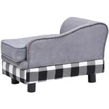 vidaXL Pasji kavč siv 57x34x36 cm iz pliša | Shoptok.si