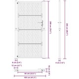 vidaXL Vrtna vrata crna 105x205 cm dizajn čeličnog križa | shoptok.hr