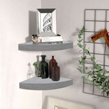 vidaXL Kutne zidne police 2 kom siva boja betona 35 x 35 x 3,8 cm MDF Cijene