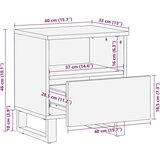 vidaXL Noćni ormarić crni 40 x 33 x 46 cm od masivnog drva manga | shoptok.hr