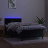  Box spring postelja z vzmetnico LED črna 90x200 cm žamet, (20894725) | Shoptok.si