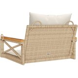  Klupa za ljuljanje s jastucima bež 63x62x40 cm od poliratana | shoptok.hr