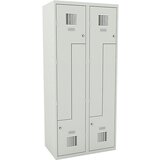  Garderobna omara Z, VxŠxG 1800 x 800 x 500 mm, s podnožjem, svetlo siva vrata | Shoptok.si