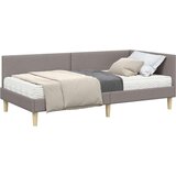  Kutni krevetni okvir s madracem Ostalo 2 pcs Sivo-smeđa tkanina | shoptok.hr