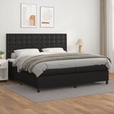 The Living Store Box spring postelja z vzmetnico črna 200x200 cm umetno usnje - Box Spring Postelja, (21517430) Cene