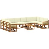 vidaXL Zunanja garnitura za sedenje 11 pcs Naravna in smetana, (5000281996) | Shoptok.si