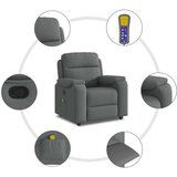 vidaXL Masažni naslanjač temno sivo blago | Shoptok.si